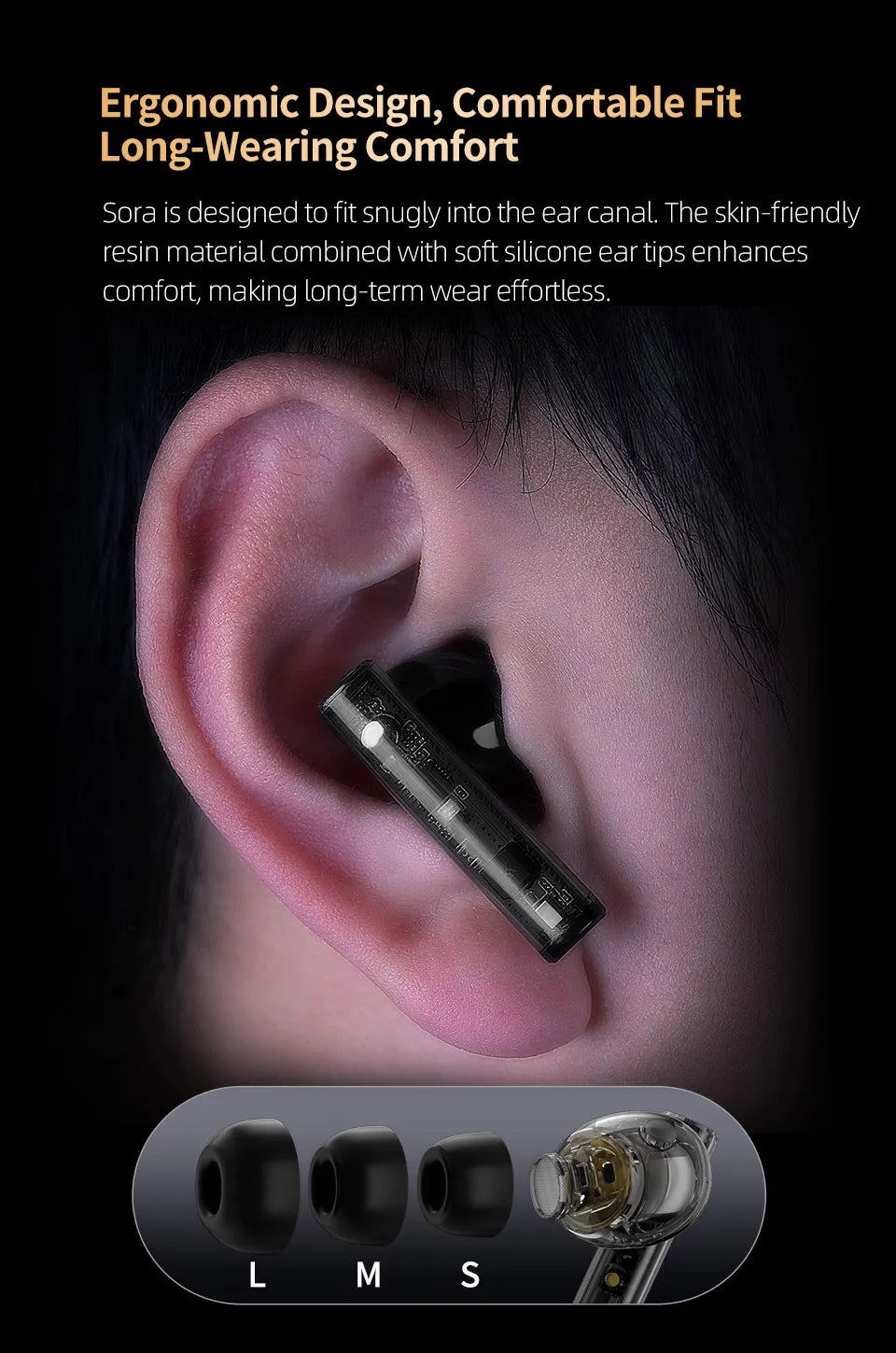 KZ SORA TWS Bluetooth fone sem fios