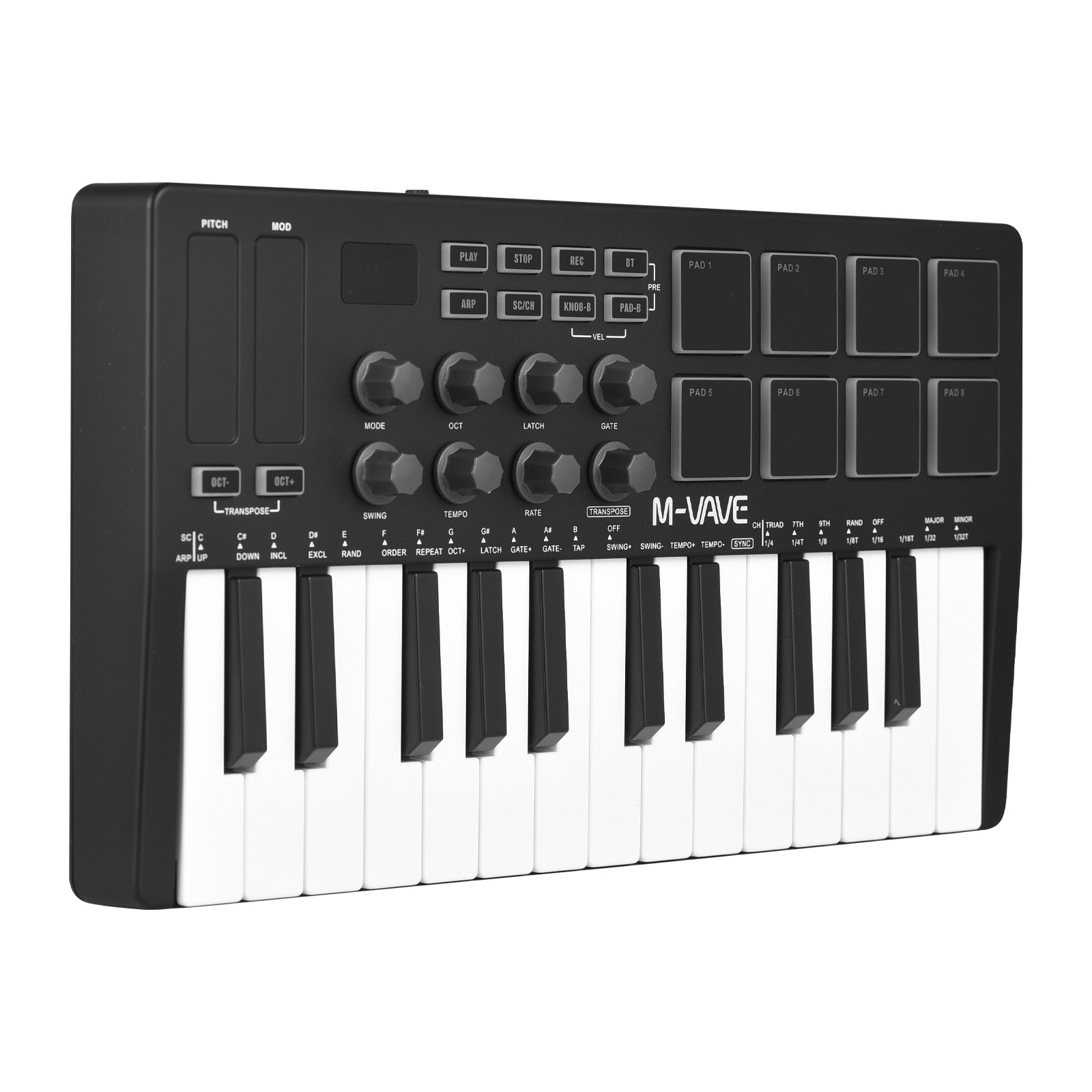 DTM・DAW M-VAVE-Mini Teclado MIDI M-VAVE Controlador Teclado MIDI 25 Teclas – blackcinza