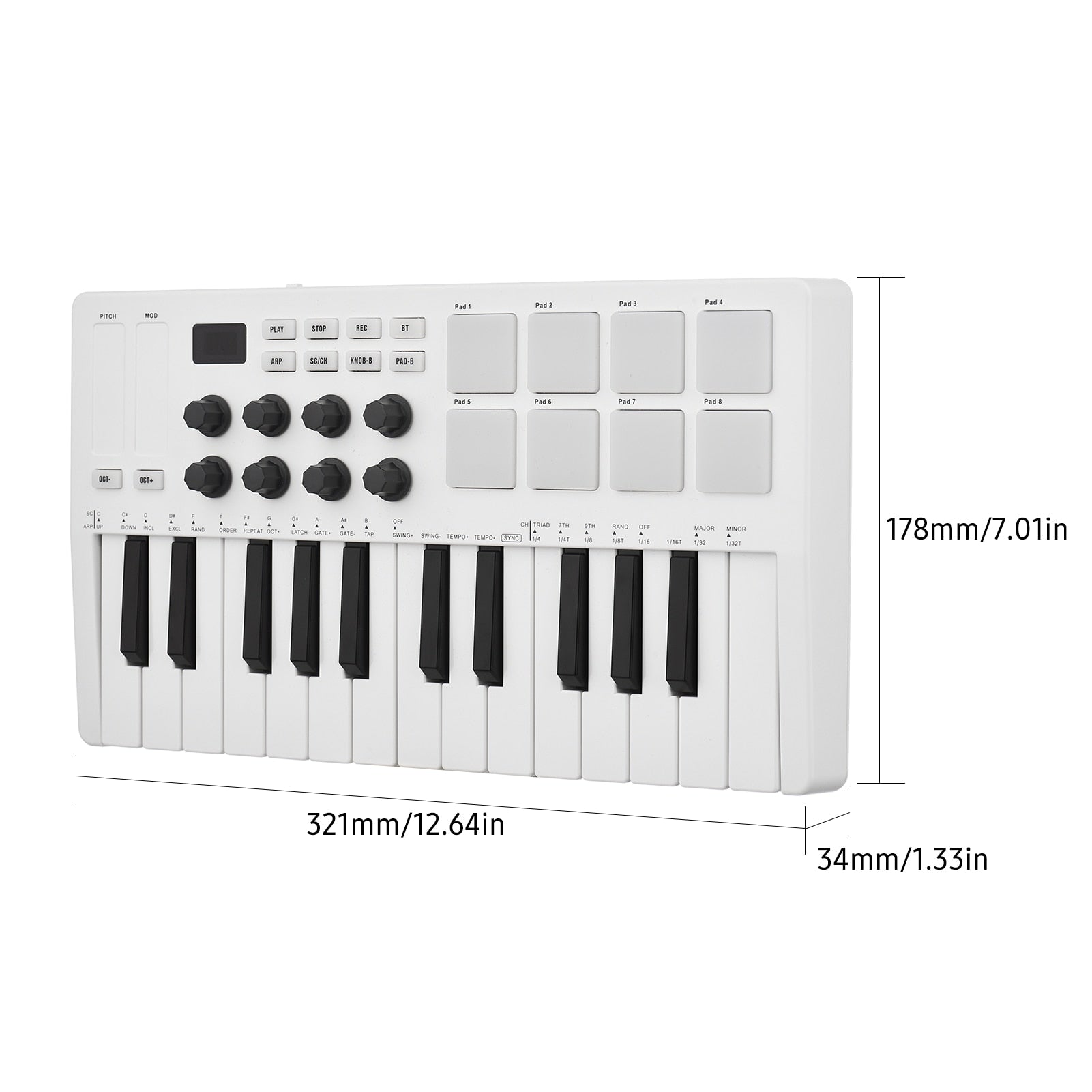 M-VAVE Controlador Teclado MIDI 25 Teclas – blackcinza