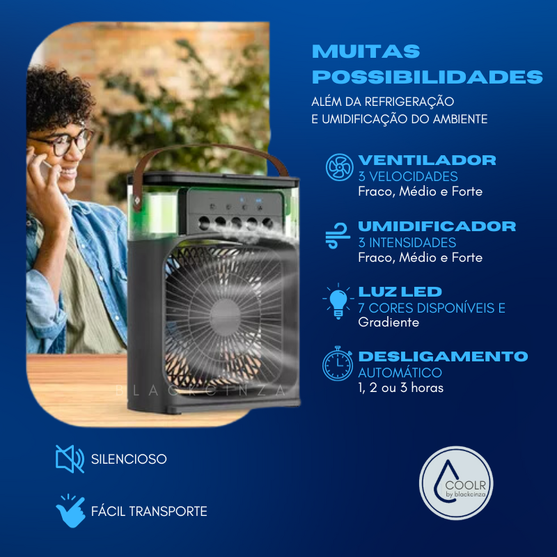 COOLR Climatizador De Ar Frio e Umidificador USB Silencioso 110V/220V ...